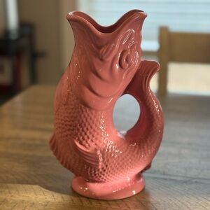 Vintage Wade Gluggle Jug 9in Pink
